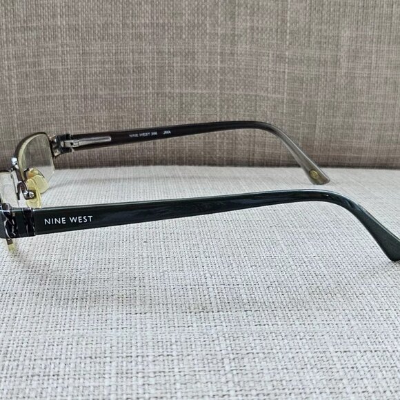 Nine West Vintage Eyeglasses Half Rim Olive/Gold Tone Glasses - Picture 8 of 12